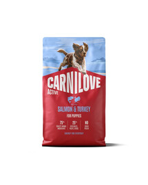 CARNILOVE Active Puppies Trockenfutter Lachs und Truthahn für Welpen getreidefrei 4 kg