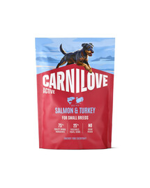 CARNILOVE Active Adult Small Breeds Trockenfutter Lachs und Pute für adulte Hunde kleiner Rassen getreidefrei 1,5 kg