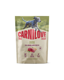 CARNILOVE True Fresh Duck Junior Large Trockenfutter mit Ente für Junghunde großer Rassen getreidefrei 1,5 kg