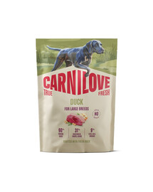 CARNILOVE True Fresh Duck Adult Large Breeds Trockenfutter mit Ente für adulte Hunde großer Rassen getreidefrei 1,5 kg