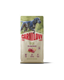 CARNILOVE True Fresh Duck Junior Large Trockenfutter mit Ente für Junghunde großer Rassen getreidefrei 12 kg