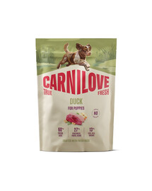CARNILOVE True Fresh Duck Puppies Trockenfutter mit Ente für Welpen aller Rassen getreidefrei 1,5 kg