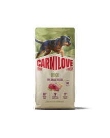 CARNILOVE True Fresh Dog Duck Adult Small Breeds 1,5 kg sucha karma ze świeżą kaczką dla dorosłych psów małych ras