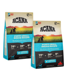 ACANA Puppy Small Breed mit Huhn getreidefreies Welpenfutter für kleine Rassen 2x2 kg