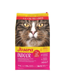 JOSERA Indoor 10kg+1kg bezzbożowa karma dla kotów kastrowanych i niewychodzących