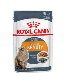 ROYAL CANIN Hair&Skin in Soße, 85 g Nassfutter in Soße für ausgewachsene Katzen, gesunde Haut, schönes Fell