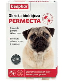 BEAPHAR Permecta Dogs Biozid-Halsband für kleine und mittelgroße Hunde, 50 cm