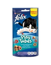 FELIX Play Tubes Katzensnack mit Fisch- und Garnelengeschmack 50 g