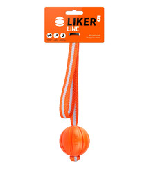 LIKER LINE Dog toy Hundeball mit Gurtband und Schlaufe 5 cm