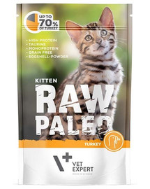 VETEXPERT Katzen-Nassfutter Raw Paleo Kitten Truthahn 100g