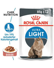 ROYAL CANIN Ultra Light Nassfutter in Soße für übergewichtige Katzen 12x85g