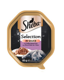 SHEBA Selection 85g mit Kalbfleisch - Katzennassfutter in Sauce