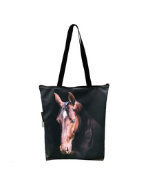 FERA Klassische Einkaufstasche mit einem Aufdruck eines braunen Pferds