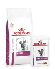 ROYAL CANIN Renal Feline 4 kg  + Renal Huhn 12x85g