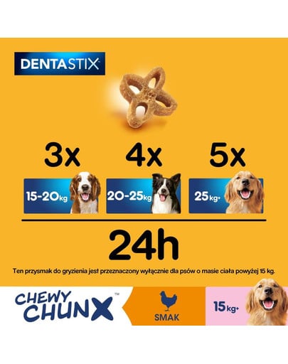 PEDIGREE Zahnpflegemittel für erwachsene Hunde Dentastix Chewy ChunX Maxi 5 x 68g