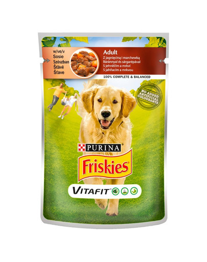 FRISKIES Vitafit Adult mit Lamm und Karotte in Sauce 20x100g Nassfutter für Hunde