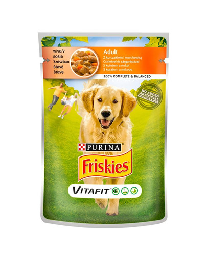 FRISKIES Vitafit Adult mit Huhn und Karotte in Sauce 100g Nassfutter für Hunde