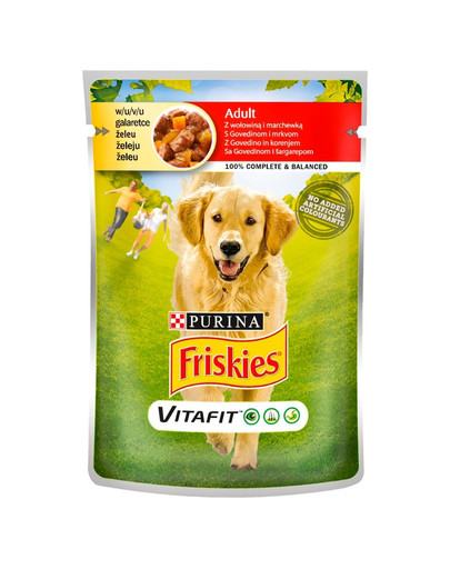 FRISKIES Vitafit Adult mit Rindfleisch und Karotten 100g Nassfutter für ausgewachsene Hunde