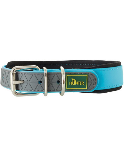 HUNTER Convenience Comfort Hundehalsband Größe M (50) 37-45/2,5cm türkis
