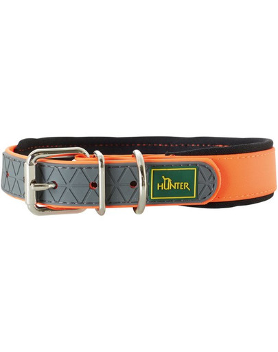 HUNTER Convenience Comfort Hundehalsband Größe L (60) 47-55/2,5cm orange neon