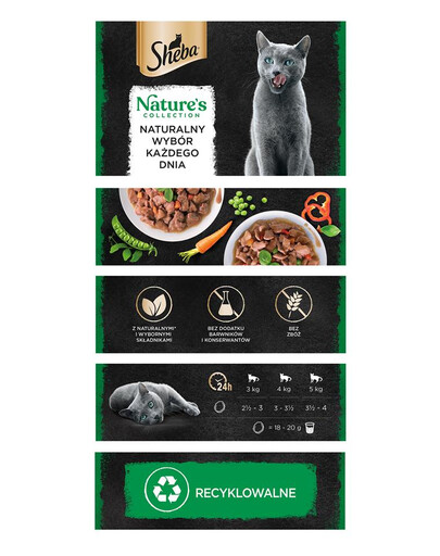 SHEBA Nature's Collection 85 g w sosie z łososiem i groszkiem