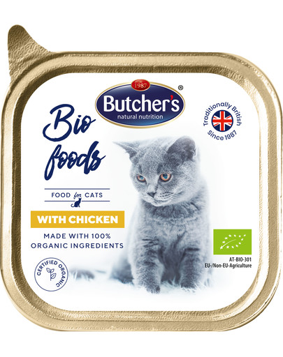 BUTCHER'S BIO foods Hühnerpastete für Katzen 19 x 85 g
