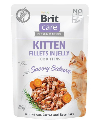 BRIT Care Kitten Fillets in Jelly Savory Salmon 24 x 85 g Lachs