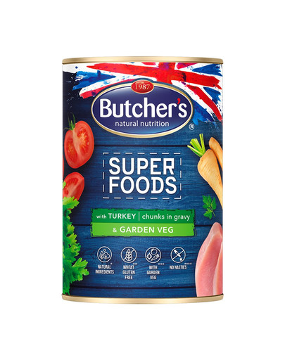 BUTCHER'S Superfoods Dog Tripe mit Putenfleisch und Gemüse 400 g