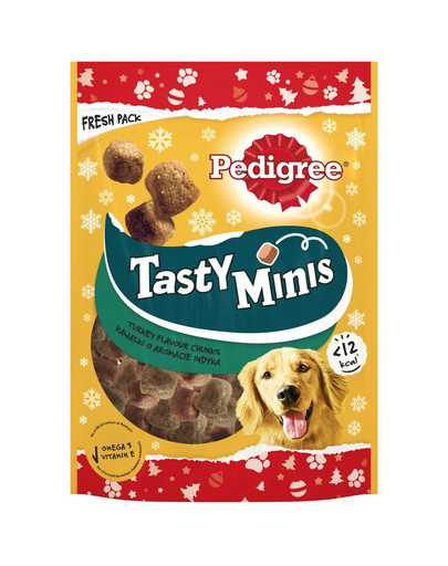 PEDIGREE Tasty Minis Festliches Truthahn-Leckerli für ausgewachsene Hunde 8 x 130 g