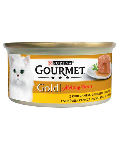 GOURMET Gold Melting Heart Huhn 24x85g Nassfutter für Katzen