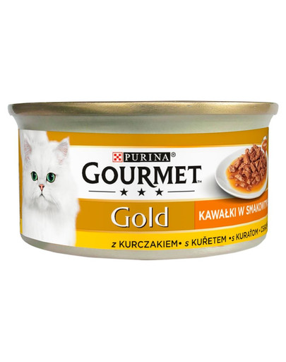 GOURMET Gold Sauce Delights mit Huhn 24x85g Nassfutter für Katzen