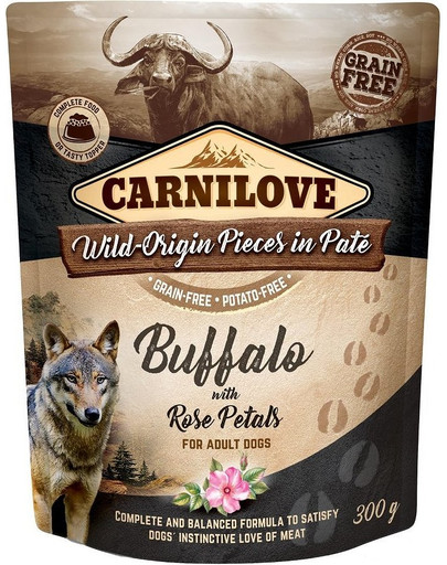 CARNILOVE Dog Paté Buffalo with Rose Petals 12 x 300g
