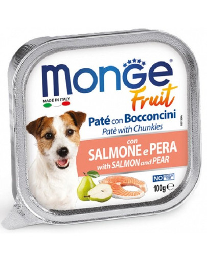 MONGE Fruit Dog Pastete mit Lachs und Birne 100 g