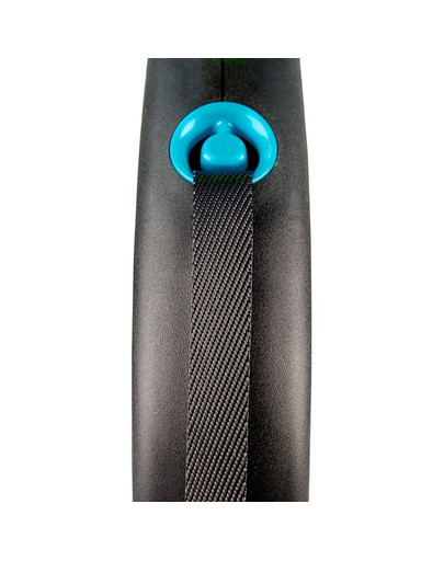 FLEXI Automatik-Leine Schwarz Design L-Gurt 5 m blau