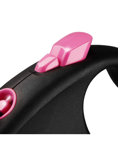 FLEXI Automatik-Leine Black Design S Gurt 5 m rosa