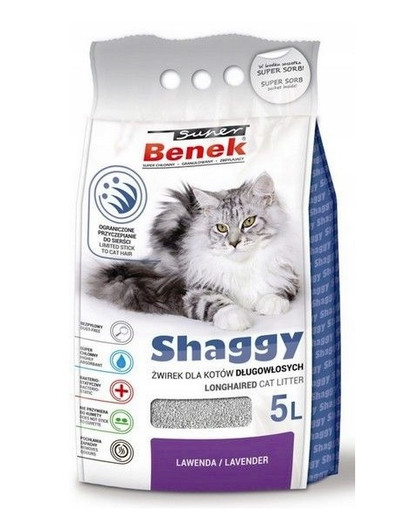 BENEK Shaggy Lavendel Streu für langhaarige Katzen 5L x 2 ( 10L )