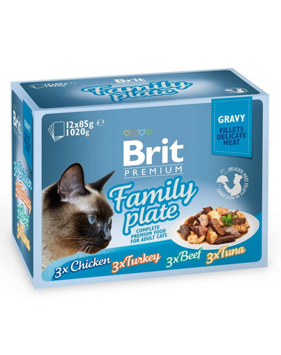 BRIT Premium Cat Pouch Family Plate Gravy 48 x 85 g