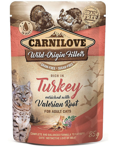 CARNILOVE Cat Pouch Turkey & Valerian 85g Truthahn und Baldrian