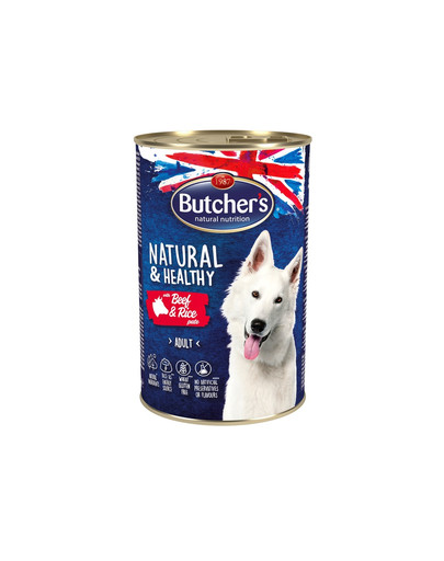 BUTCHER'S Natural&Healthy Dog Paté mit Rindfleisch und Reis 1200g
