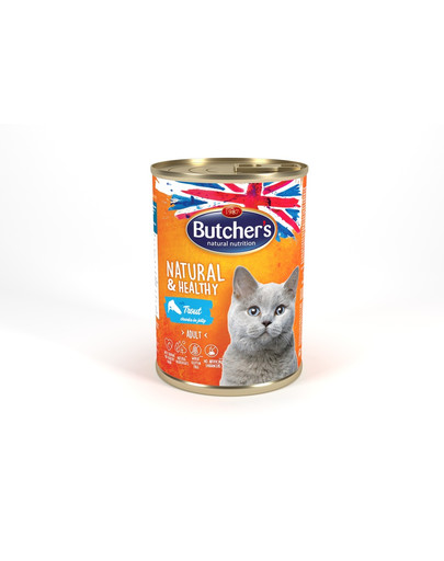 BUTCHER'S Natural&Healthy Cat Nassfutter mit Forellenstücken in Gelee 400 g