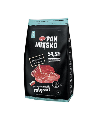 PAN MIĘSKO Schweinefleisch mit Wildschwein für sehr große Rassen 20 kg