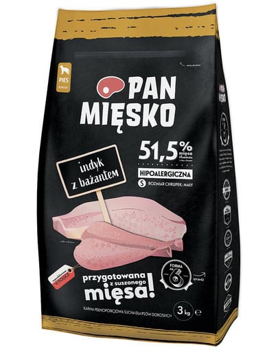 PAN MIĘSKO Pute mit Fasan für kleine Rassen 3 kg