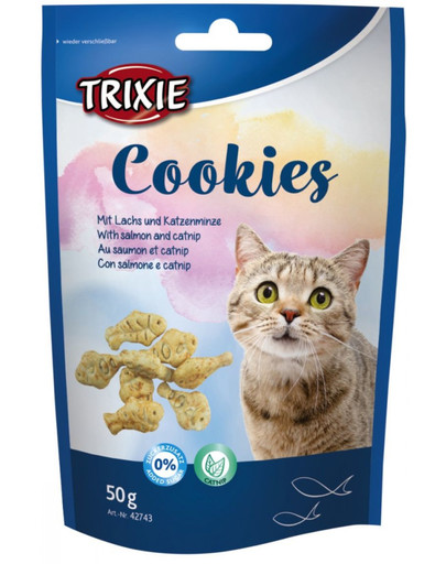 TRIXIE Cookies mit Lachs und Katzenminze 50 g