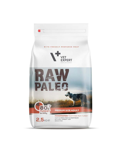 VETEXPERT Hundetrockenfutter – Raw Paleo Adult Medium 2,5kg