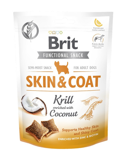 BRIT Care Dog Functional Snack skin&coat Krill 150g