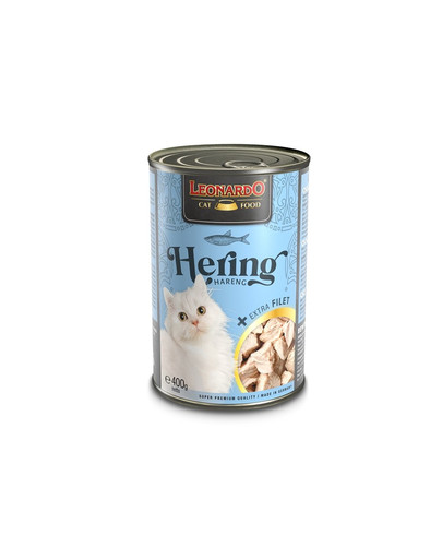 LEONARDO Hering mit extra Filet Nassfutter für Katzen 400g