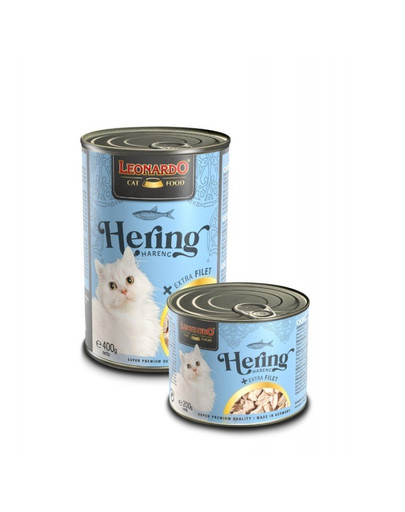 LEONARDO Hering mit extra Filet Nassfutter für Katzen 200 g