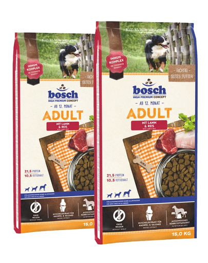 BOSCH Adult Lamb & Rice 30kg (2 x 15 kg)