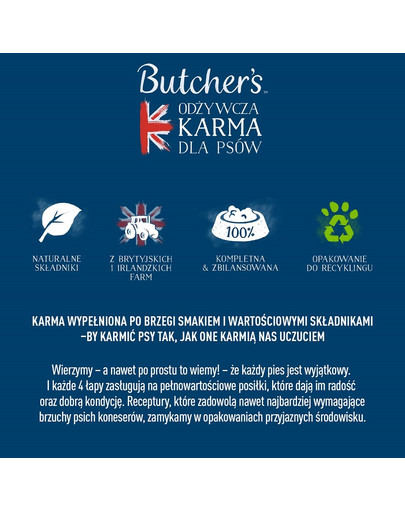 BUTCHER'S Original Kutteln Mix, Hundefutter, mit Pansen, Pastete, 1200g