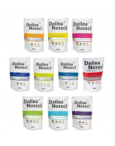 DOLINA NOTECI Gemischte Geschmacksrichtungen für Hunde 500 g x 30 Stück